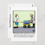 Funny Get Well Spaß Postcard Postkarte (Vorne/Hinten)