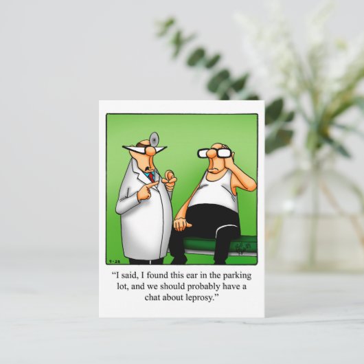 Funny Get Well Spaß Postcard Postkarte (Stehend Vorderseite)