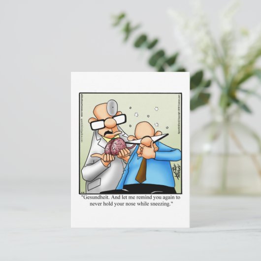 Funny Get Well Spaß Postcard Postkarte (Stehend Vorderseite)