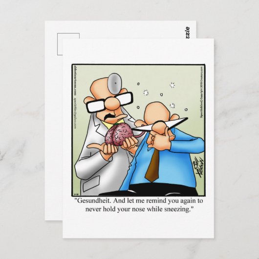 Funny Get Well Spaß Postcard Postkarte (Vorne/Hinten)