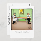 Funny Get Well Spaß Postcard Postkarte (Vorne/Hinten)