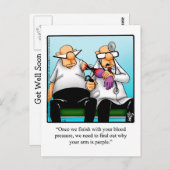 Funny Get Well Spaß Postcard Postkarte (Vorne/Hinten)