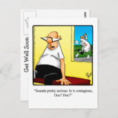 Funny Get Well Spaß Postcard Postkarte (Vorne/Hinten)