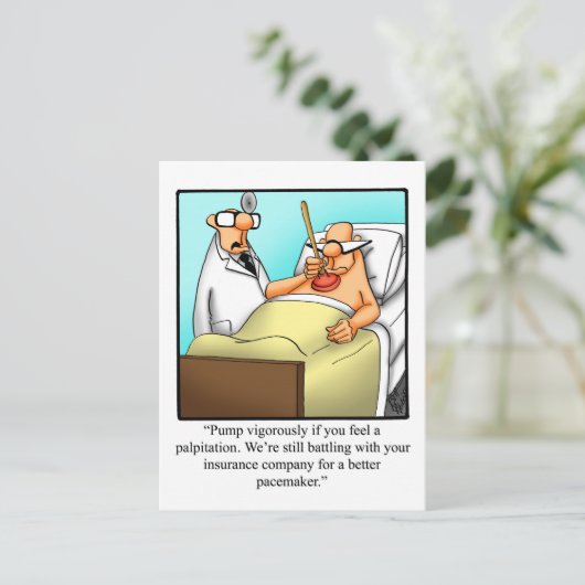 Funny Get Well Spaß Postcard Postkarte (Stehend Vorderseite)