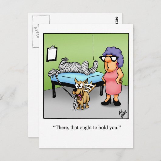 Funny Get Well Spaß Postcard Postkarte (Vorne/Hinten)