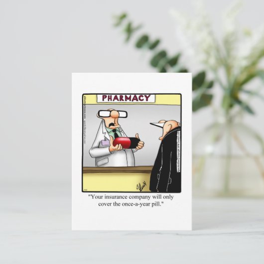 Funny Get Well Spaß Postcard Postkarte (Stehend Vorderseite)