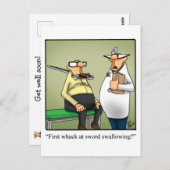 Funny Get Well Spaß Postcard Postkarte (Vorne/Hinten)