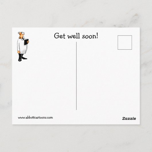 Funny Get Well Spaß Postcard Postkarte (Rückseite)