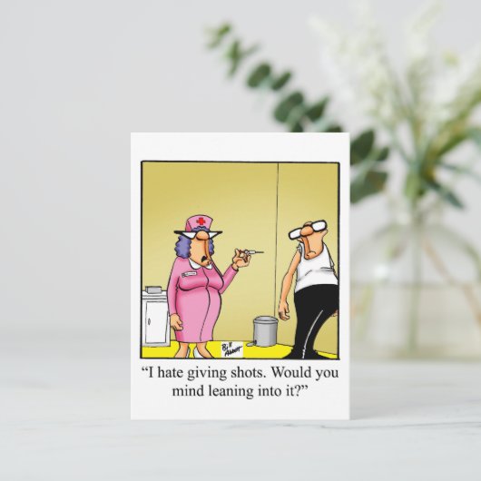 Funny Get Well Spaß Postcard Postkarte (Stehend Vorderseite)