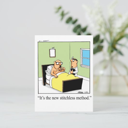 Funny Get Well Spaß Postcard Postkarte (Stehend Vorderseite)