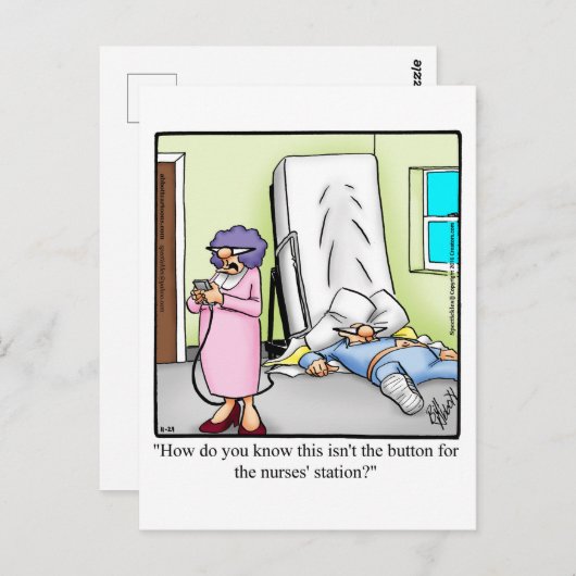 Funny Get Well Spaß Postcard Postkarte (Vorne/Hinten)