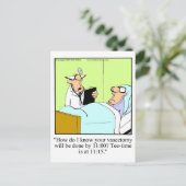 Funny Get Well Vasectomy Postcard Postkarte (Stehend Vorderseite)