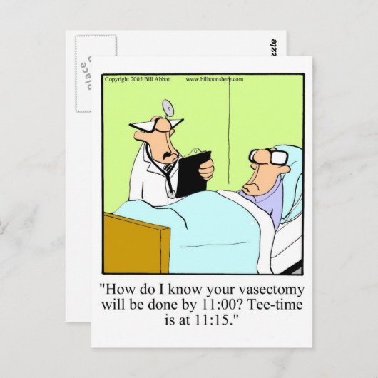 Funny Get Well Vasectomy Postcard Postkarte (Vorne/Hinten)