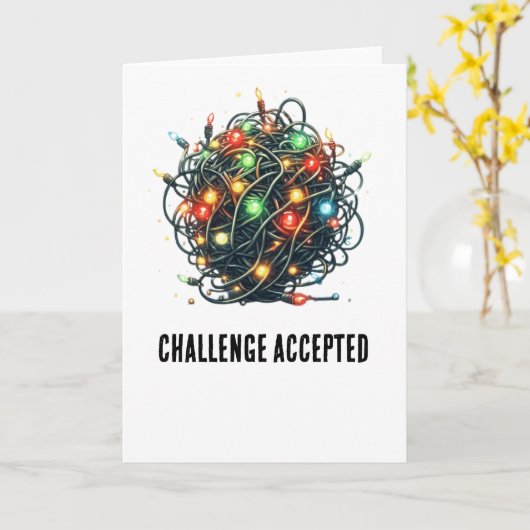 Funny getangled Christmas Lights: Herausforderung  Karte (Gelbe Blume)