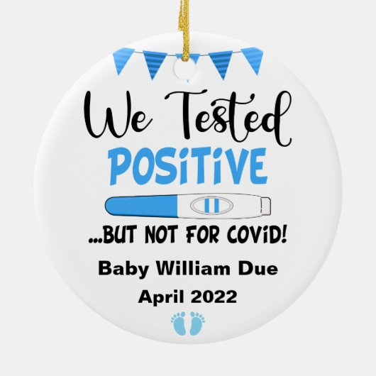 Funny getestet Positive Schwangerschaft Baby erwar Keramik Ornament (Hinten)