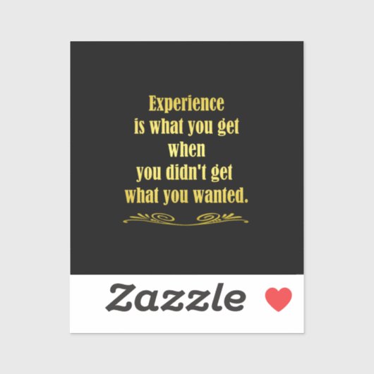 Funny Getting Experience Joke Aufkleber (Blatt)