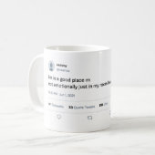 Funny Getweetet auf einer Tasse Dorm, Wohnung (Vorderseite Links)