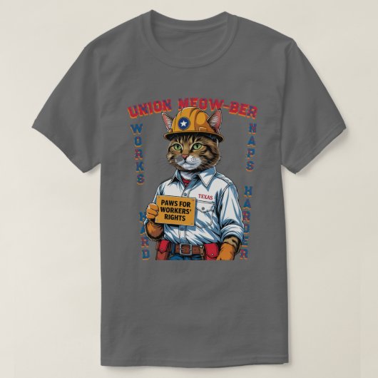 Funny Gewerkschaft Feline Member Day of Labour Day T-Shirt (Design vorne)