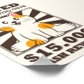 Funny Gewollt Katze für zu Niedlich sein Poster (Ecke)