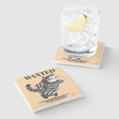 Funny "Gewollt" Stone Untersetzer (Seitenansicht)