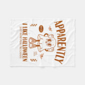 Funny Ghost Apparently, I Like Halloween  Fleecedecke (Vorderseite (Horizontal))