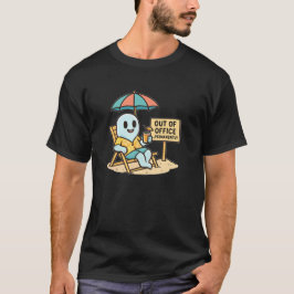 Funny Ghost Beach Meme Out of Office Art T-Shirt