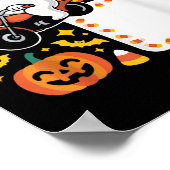 Funny Ghost Biker Halloween Design mit Flammen und Poster (Ecke)