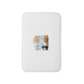 Funny Ghost & Black Cat Lazy Halloween Spooky Seen Badematte (Vorderseite Vertikal)