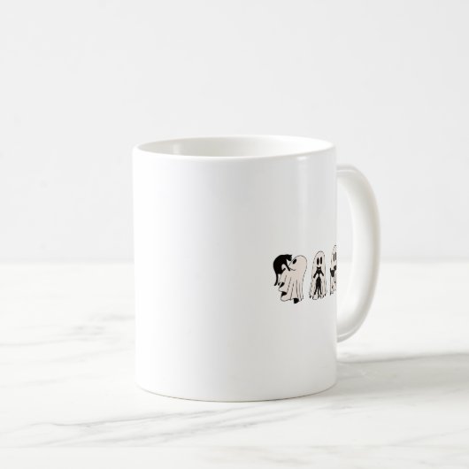 Funny Ghost Black Cat Spooky Season Trick oder Tre Kaffeetasse (VorderseiteRechts)