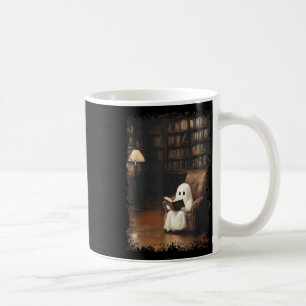 Funny Ghost Book Reading Books Lover Teacher Happy Kaffeetasse