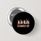 Funny Ghost Book Reading Halloween Booooks Lover T Button (Vorne & Hinten)