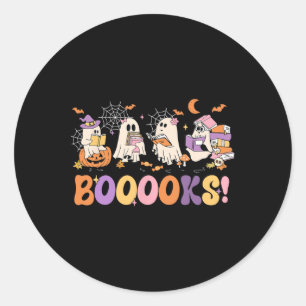 Funny Ghost Book Reading Halloween Booooks Lover T Runder Aufkleber