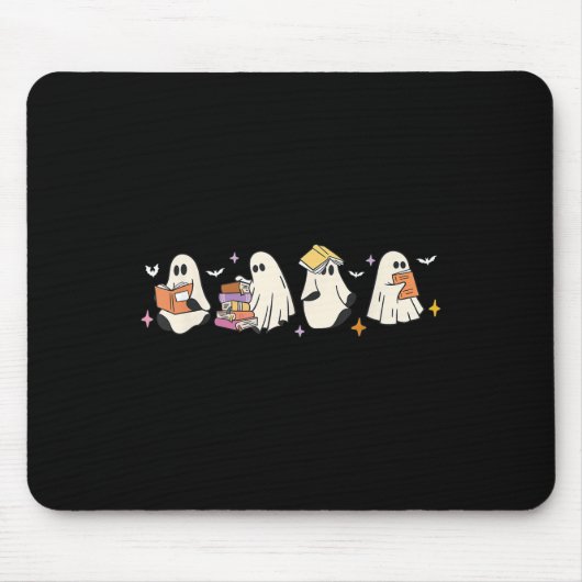 Funny Ghost Book Reading Halloween Bücher Lover Ki Mousepad (Vorne)