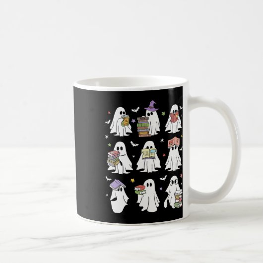 Funny Ghost Book Reading Halloween Bücher Lover Te Kaffeetasse (Rechts)