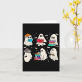 Funny Ghost Book Reading Halloween Bücher Lover Te Karte (Gelbe Blume)