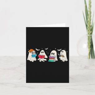 Funny Ghost Book Reading Halloween Bücher Lover Te Karte