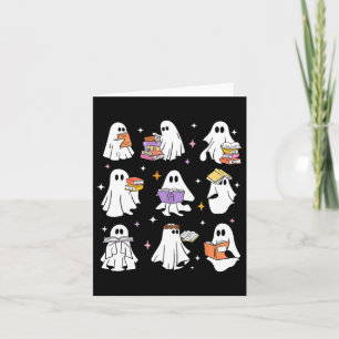 Funny Ghost Book Reading Halloween Bücher Lover Te Karte