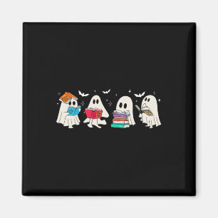 Funny Ghost Book Reading Halloween Bücher Lover Te Magnet