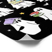 Funny Ghost Book Reading Halloween Bücher Lover Te Poster (Ecke)