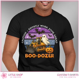 Funny Ghost Bulldozer Anpassbare Halloween T-Shirt