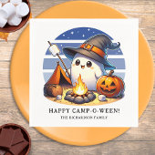 Funny Ghost Camping Halloween Happy Camp-o-ween Serviette
