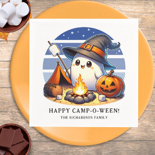 Funny Ghost Camping Halloween Happy Camp-o-ween Serviette