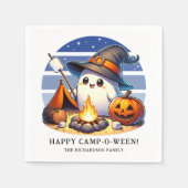 Funny Ghost Camping Halloween Happy Camp-o-ween Serviette (Vorderseite)