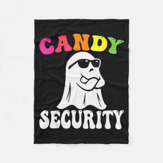 Funny Ghost Candy Security Halloween Costume Hallo Fleecedecke (Vorderseite)