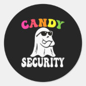Funny Ghost Candy Security Halloween Costume Hallo Runder Aufkleber (Vorderseite)