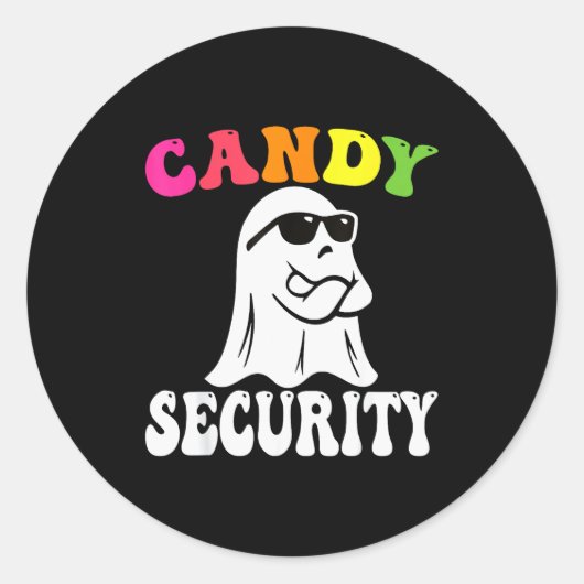 Funny Ghost Candy Security Halloween Costume Hallo Runder Aufkleber (Vorderseite)