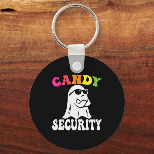 Funny Ghost Candy Security Halloween Costume Hallo Schlüsselanhänger (Vorderseite)