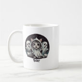 Funny Ghost Cat Boo Halloween Animal Ghost Kitty Kaffeetasse (Links)