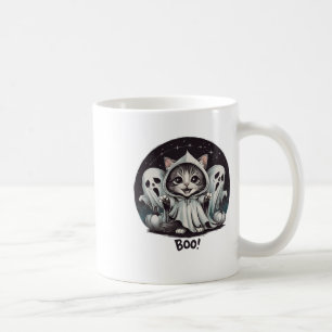 Funny Ghost Cat Boo Halloween Animal Ghost Kitty Kaffeetasse