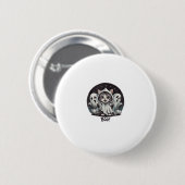 Funny Ghost Cat Boo Halloween Animal Ghost Kitty T Button (Vorne & Hinten)